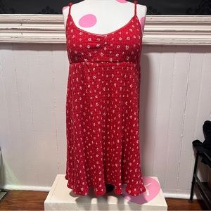 Urban Outfitters Floral Babydoll Red Tank Dress